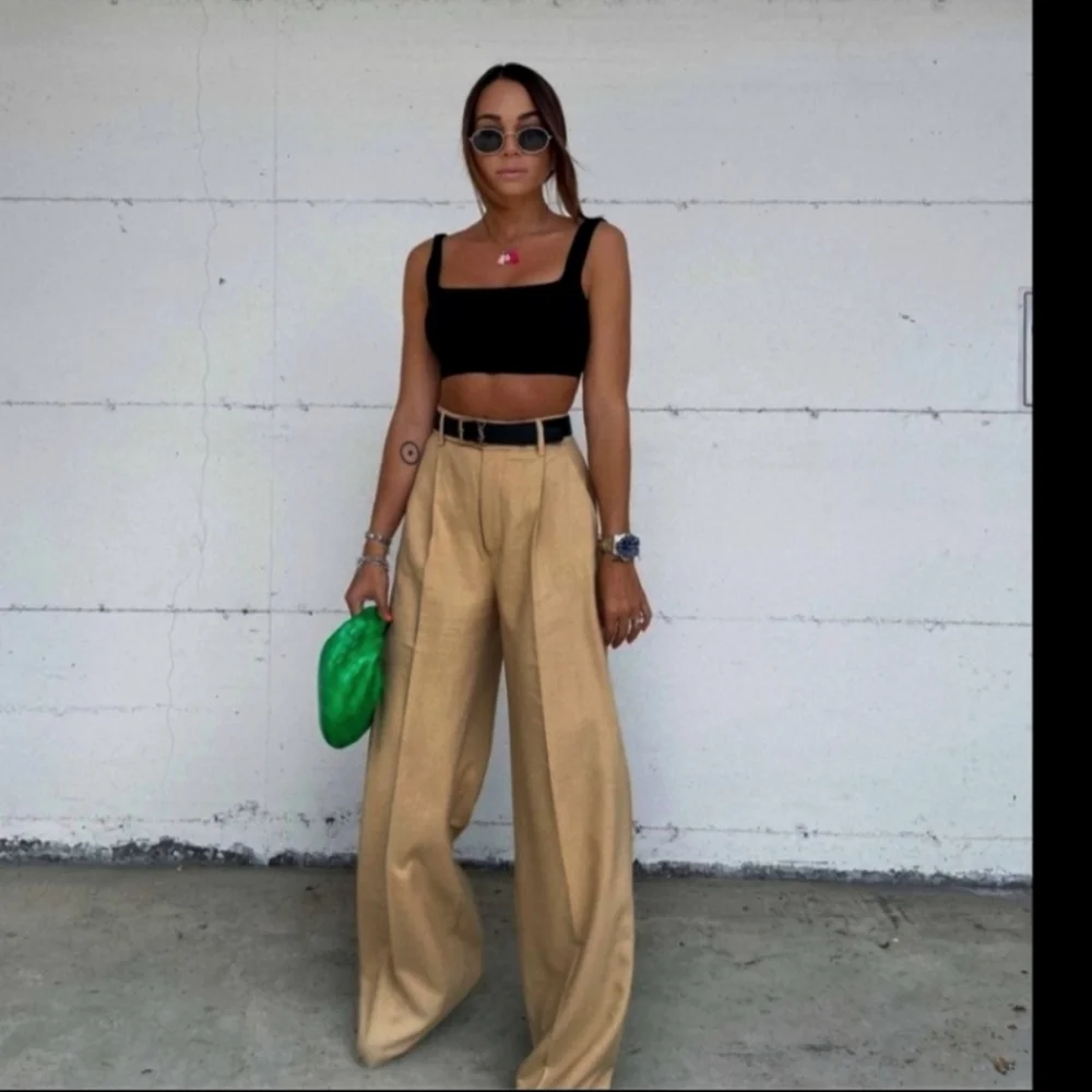 ZARA * WIDE LEG PANTS CAMEL Size S
